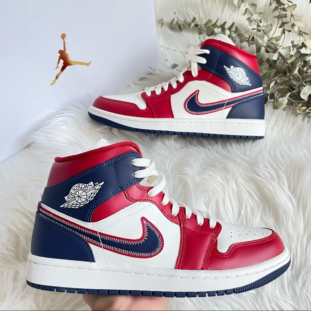 Nike Air Jordan 1 Mid SE Gym Red W8.5 DQ7648-600 USA NIB - Picture 7 of 16